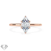 Solitaire lab diamond ring marquise cut stone