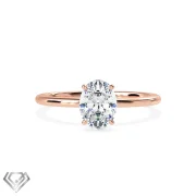 Solitaire lab diamond ring oval stone