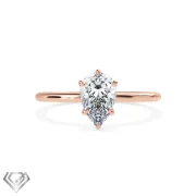 Solitaire lab diamond ring pear shaped stone