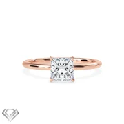 Solitaire lab diamond ring princess cut stone