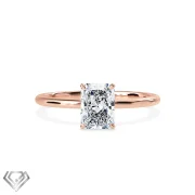 Solitaire lab diamond ring radiant cut stone
