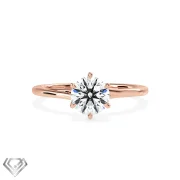 Solitaire lab diamond ring brilliant cut stone six claws