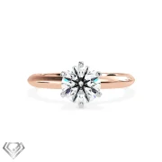 Solitaire lab diamond ring brilliant cut stone two tone
