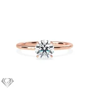 Solitaire lab diamond ring round brilliant stone