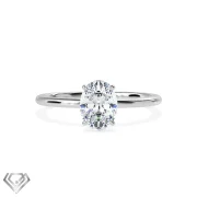 Solitaire lab diamond ring oval stone