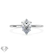 Solitaire lab diamond ring pear shaped stone