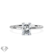 Solitaire lab diamond ring radiant cut stone
