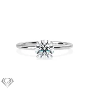 Solitaire lab diamond ring round brilliant stone