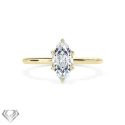 Solitaire lab diamond ring marquise cut stone
