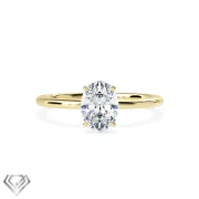 Solitaire lab diamond ring oval stone