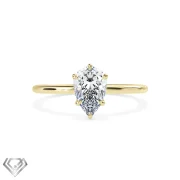 Solitaire lab diamond ring pear shaped stone