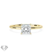 Solitaire lab diamond ring princess cut stone
