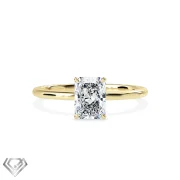 Solitaire lab diamond ring radiant cut stone