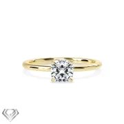 Solitaire moissanite ring brilliant cut stone four claws