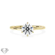 Solitaire lab diamond ring brilliant cut stone six claws