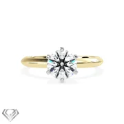 Solitaire lab diamond ring brilliant cut stone two tone