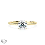 Solitaire lab diamond ring round brilliant stone