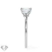Solitaire lab diamond ring emerald cut stone