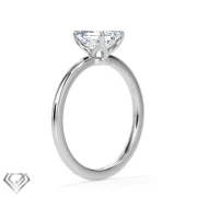 Solitaire lab diamond ring emerald cut stone