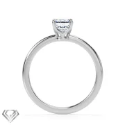 Solitaire lab diamond ring emerald cut stone