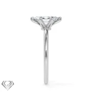 Solitaire lab diamond ring marquise cut stone