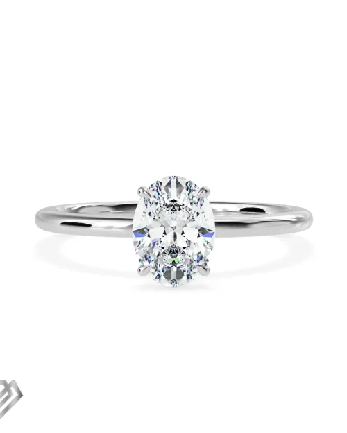 Solitaire moissanite ring oval stone