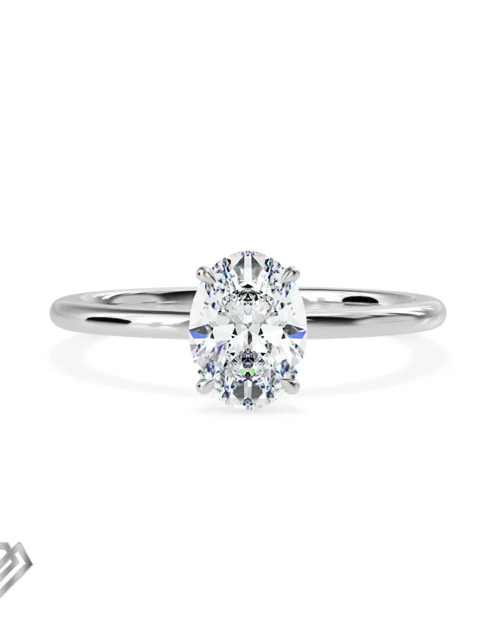 Solitaire moissanite ring oval stone