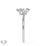 Solitaire lab diamond ring pear shaped stone