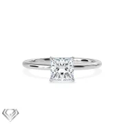 Solitaire lab diamond ring princess cut stone