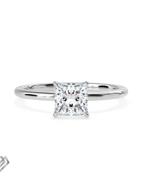 Solitaire moissanite ring princess cut stone
