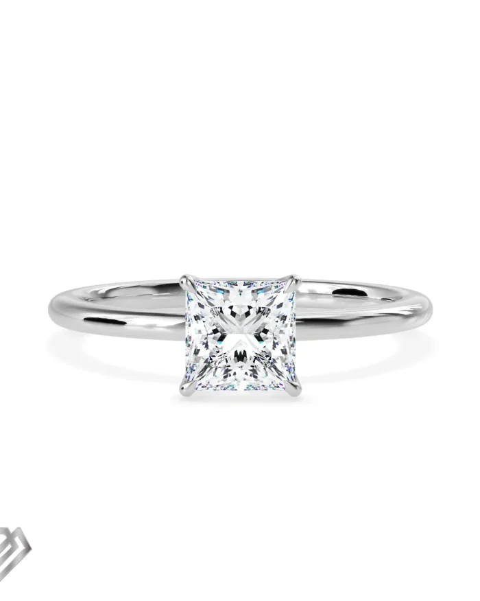 Solitaire moissanite ring princess cut stone
