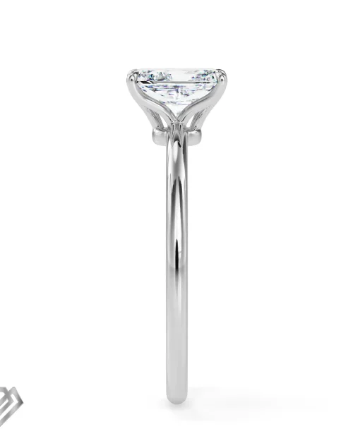 Solitaire moissanite ring radiant cut stone