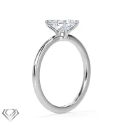 Solitaire lab diamond ring radiant cut stone