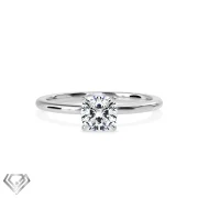 Solitaire moissanite ring brilliant cut stone four claws