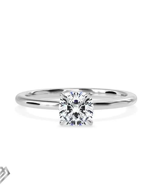 Solitaire lab diamond ring brilliant cut stone four claws
