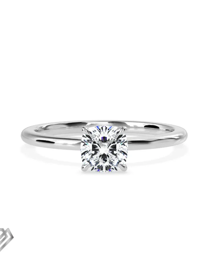 Solitaire moissanite ring brilliant cut stone four claws