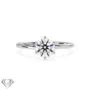 Solitaire lab diamond ring brilliant cut stone six claws