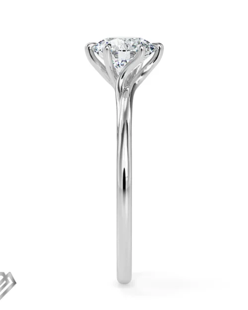 Solitaire moissanite ring brilliant cut stone six claws