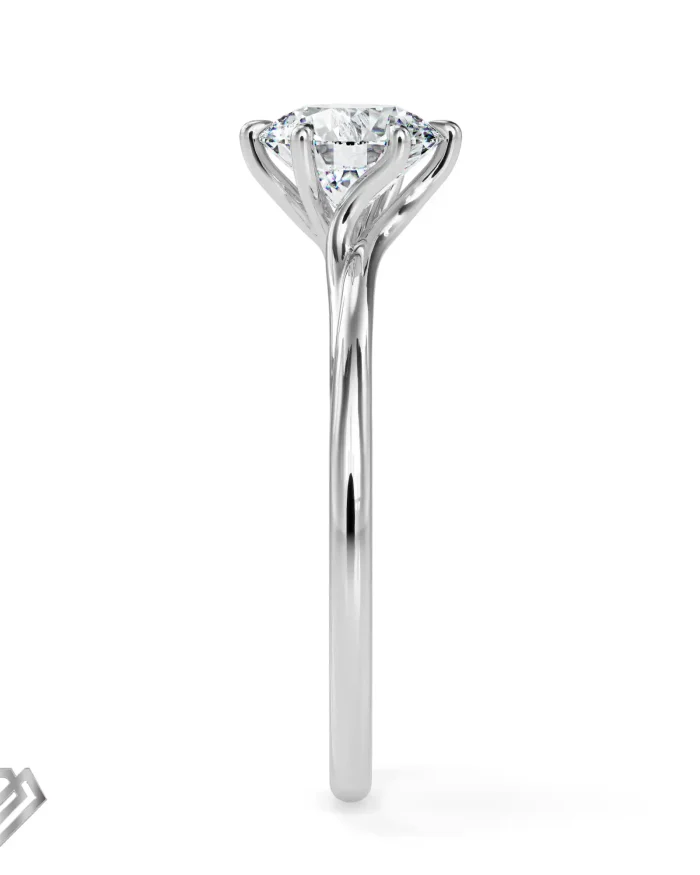 Solitaire moissanite ring brilliant cut stone six claws