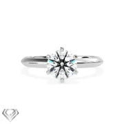 Solitaire lab diamond ring brilliant cut stone two tone