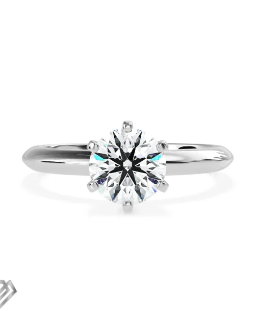Solitaire lab diamond ring brilliant cut stone two tone