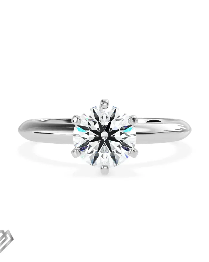 Solitaire moissanite ring brilliant cut stone two tone