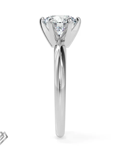 Solitaire lab diamond ring brilliant cut stone two tone