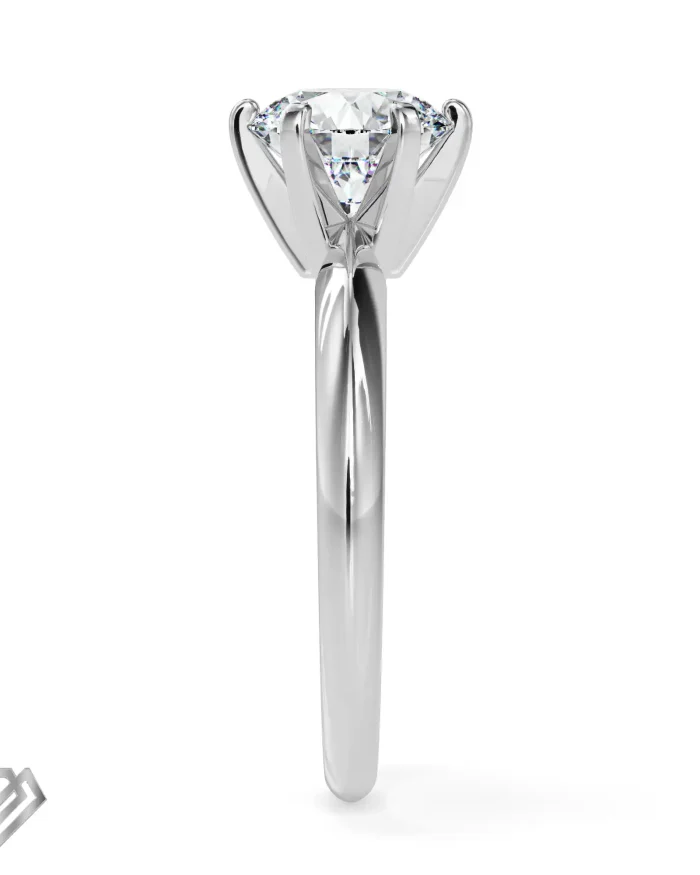 Solitaire moissanite ring brilliant cut stone two tone