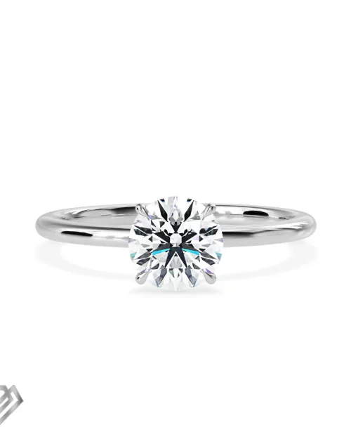Solitaire moissanite ring round brilliant stone