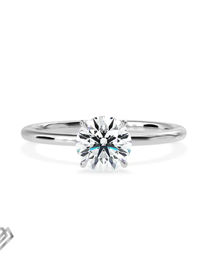 Twisted moissanite ring round brilliant stone