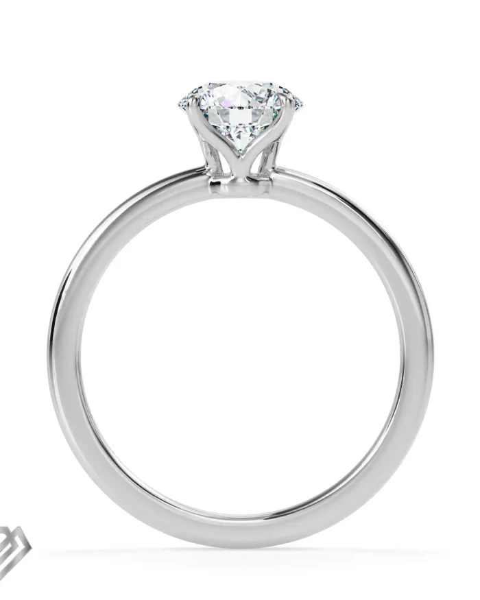 Twisted moissanite ring round brilliant stone