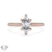 Hidden halo marquise lab diamond cut stone
