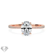 Pave moissanite ring oval cut stone 22 rbc