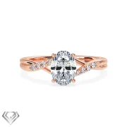 Pave moissanite ring oval cut stone 8 rbc